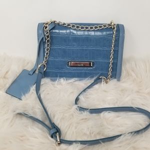 WHO WHAT WEAR Sky Blue Leather Look Crossbody Bag